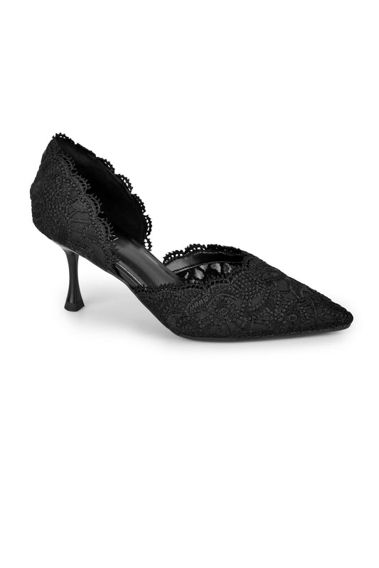 01-5391 High Heel Dantelle Pumps
