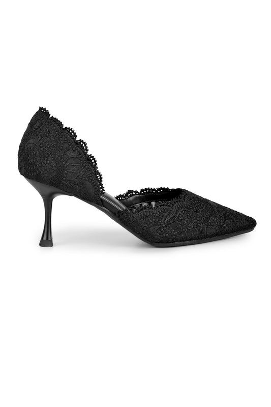 01-5391 High Heel Dantelle Pumps
