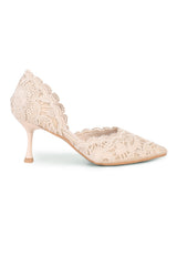 01-5391 High Heel Dantelle Pumps